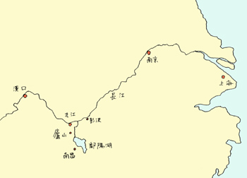 地図　漢口 九江 南京 上海