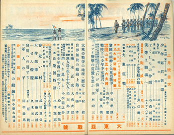 「少年倶楽部」1942年2月号 目次