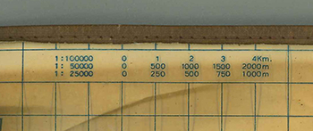 地図ケース　目盛り部分