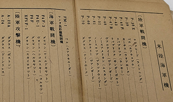 昭和十九年版 敵機一覧