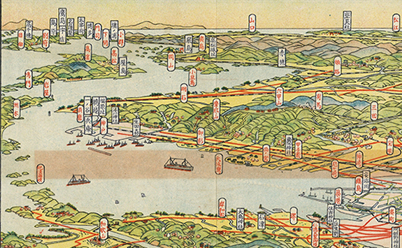 尋常小学国史付図上巻「史跡鳥瞰図」